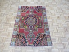 3'7 x 4'11 Hand Knotted Red Turkish Oushak Ushak Oriental Rug G6351 picture