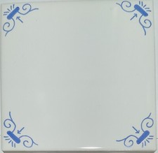 Delft Blue Painted Tiles Oxen corners (30) picture