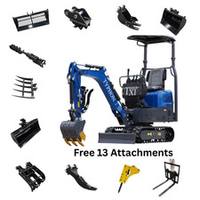 13 Attachments Bundle TERROR XI Mini Excavator Digger 13.5hp Gas B&S EPA Engine picture