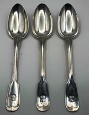 3 Otto Kienscherf German 800 Silver Tablespoons Monogrammed 180g Total picture