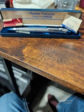 VINTAGE RONSON PENCILITER RHODIUM PLATE PENCIL & LIGHTER PEN IN BOX  picture