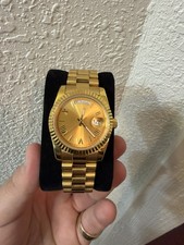 Custom 36mm Gold President Champagne Dial Style Mod Watch w/ 8285 Automatic picture