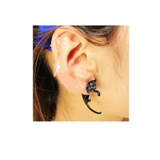 SEXY SPARKLES Sexy Sparkles 3D Double Sided Black Cat Ear Stud Earrings for Wome picture