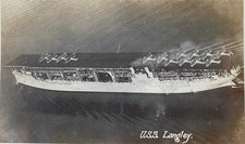 ORIGINAL  U.S. NAVY FIRST AIRCRAFT CARRIER USS LANGLEY CV-1 HISTORIC PHOTO 1922 picture