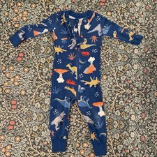 Hanna Andersson Dinosaur Zipper Organic Sleeper Pajamas Size 80cm 18-24 Months picture