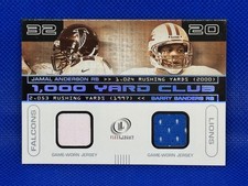 2001 Fleer Legacy Barry Sanders Jamal Anderson /400 Dual Game Worn Jersey 1,000 picture