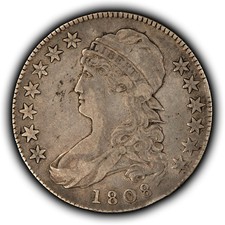 1808 50c Capped Bust Silver Half Dollar - VF - SKU-H3853 picture