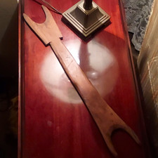 Antique Primitive Hand-Carved Wooden Yarn Tool picture