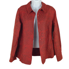 NEW Studio Works womens size M long sleeve collared animal print blazer jacket picture