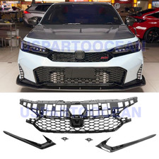FOR 2025-2026 HONDA CIVIC TYPE R STYLE HONEYCOMB FRONT UPPER GRILLE GLOSSY BLACK picture