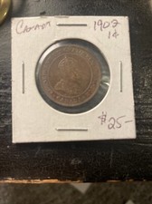 1907 H Canada Large Cent Coin. KEY DATE PENNY 1p 1c (CR) picture