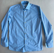 ETON Prince of Wales Blue Contemporary Fit Dress Shirt 100% Cotton picture
