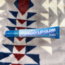 PINK RARE HTF Gummy Lip Gloss Blue Razzberry Flavor Shine Effect 0.34 oz Tube picture
