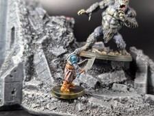 Well painted dual wielding Stallik the Bold d&d fantasy miniature teal picture