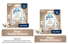 Glade PlugIns Scented Oil 4 Refills, Sheer Vanilla Embrace, 1.34 FL oz picture
