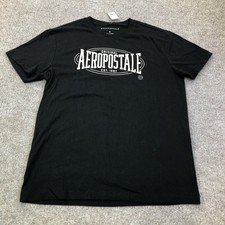 Aeropostale Shirt Mens Medium Black AEROPOSTALE 1987 Logo Graphic Tee Tagless picture