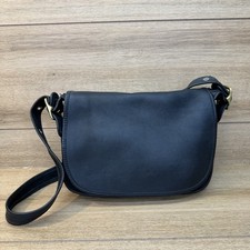 Vtg Coach 9951 Patricia Legacy Flap BlackLeather Crossbody Saddle Bag USA 1999 picture