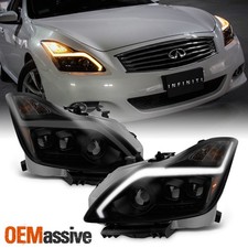 [Black Smoked]Fits 2008-2015 G37 / Q60 Coupe Sequential LED Projector Headlights picture