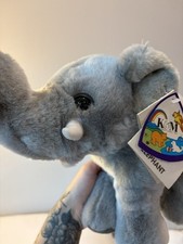 VINTAGE K&M Elephant Plush Realistic Soft TRUNK UP 1996 RARE MINT CONDITION picture