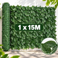 Fake Hedge 1x15 Meters Artificial Ivy Shielding Net Privacy Balcony Fences picture
