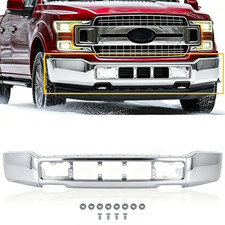 Chrome Steel Front Bumper Face Bar For 2018-2020 Ford F-150 W/O Sensor Holes picture