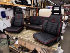 1986-1995 Suzuki Samurai -Black and Red Trim-full Upholstery Set ONLY F/R picture