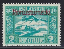 Iceland, 1930, Scott #O65, 2k Red Overprint, Mint, Never Hinged, Very Fine picture