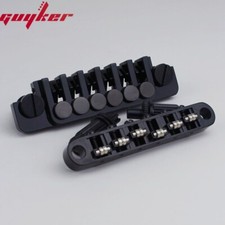 Guyker Tune-O-Matic Roller Saddle Guitar Bridge +Vintage Tailpiece Black picture