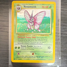Wizards of the Coast Venomoth 13/64 base set Holo Rare Unlimited EN 70 HP picture