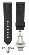 Panerai Watch 24/22mm Black Caoutchouc Rubber Dive Band Strap MX0011QQ picture