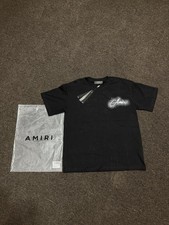 AMIRI Men's Black Graphic Logo Crew Neck Short Sleeve T-Shirt Size S picture