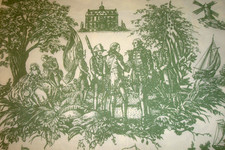 7.8 yds Schumacher Fabric Newport Toile Scenic Upholstery Pillows 35