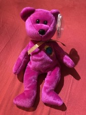 Purple TY Beanie Babies Millennium Bear 1999 (No Errors) picture