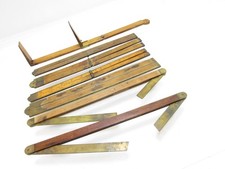 W LOT OF ASSORTED VINTAGE RULES BEVELS ETC STANLEY ZENITH BELCHER BROS picture