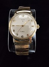 Vintage Elgin Durapower Manual 19 j Watch Gold Tone 32mm Working picture