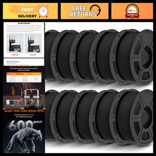 High-Quality PETG Filament 1.75mm, 10kg Bundle, Black - Ideal for 3D Printing picture