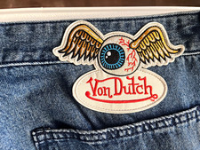Von Dutch Originals Men's Straight Jeans Blue 38x32 Medium Wash Logo picture