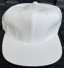 NWOT Vintage 80s 90s Solid Blank White Ivory Youngan Snapback Hat Cap Wool Blend picture