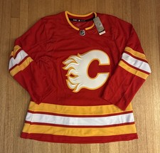 Adidas Authentic Calgary Flames Primegreen Men Size 54 Home Hockey Jersey New picture