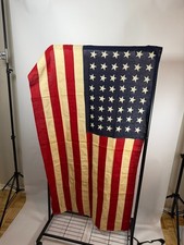 Vintage Annin Defiance 48 Star American Flag 3x5 Cotton Bunting Sewn Stars picture