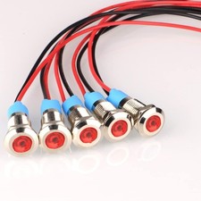 5pcs 8mm LED Metal Indicator Light AC/DC 12-24V Waterproof Signal Lamp Pilot ... picture