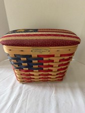 Longaberger 1999 patriotic basket with fabric covered lid  picture