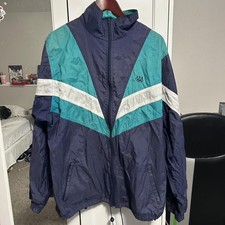 Vintage 80s Nike USA Olympics Windbreaker Jacket Navy Teal Full Zip Mens XL picture