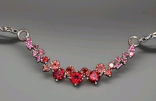 Gorgeous Natural Garnet 925 18 Inch Sterling Silver Necklace Jewelry 2509 picture