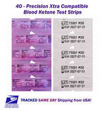 40 Precision Xtra Compatible Ketone Test Strips exp 8/2027 SHIPS SAME DAY picture