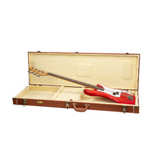 Crossrock Relief Series-Premium Wooden Case for Electric Bass Guitars-Red Wood picture