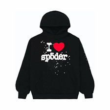 Sp5der I Heart SP5 Souvenir Hoodie Black picture