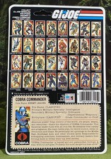 Vintage 1982 G.I. Joe COBRA COMMANDER v1 Full UNCUT Peach File Card Back GI ARAH picture