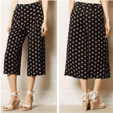 Anthropologie Elevenses Black Talavera Culottes picture