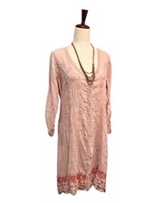 Soft Surroundings Genevieve Embroidered Lace Boho Midi Dress picture